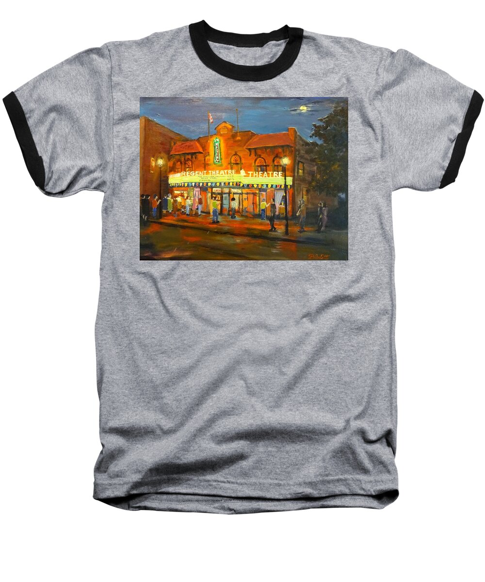 Regent Baseball T-Shirt featuring the painting Regent Opera House by Brent Arlitt