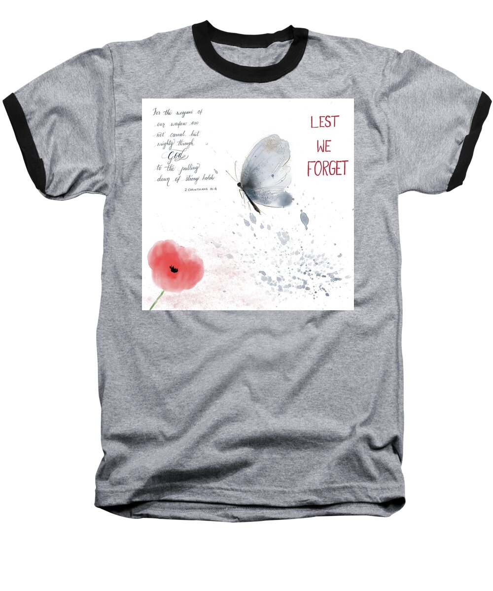 Remembrance Day Baseball T-Shirt featuring the painting Remembrance Day 2021 by Trilby Cole