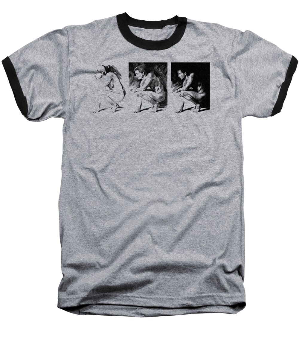 Figurative Baseball T-Shirt featuring the drawing Resting by Paul Davenport