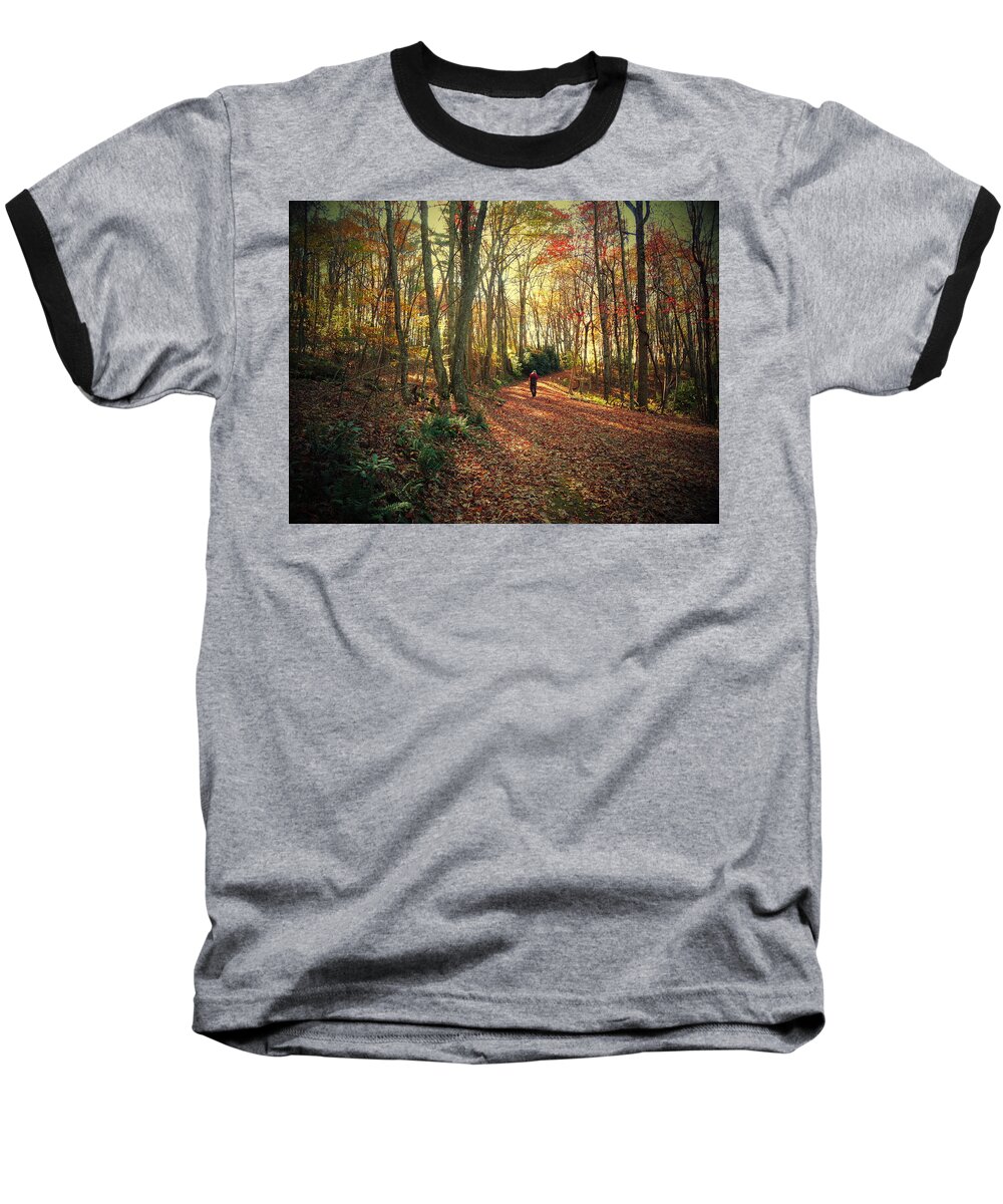 Rock Castle Gorge Baseball T-Shirt featuring the photograph Rock Castle Gorge Hiking Trail by Diannah Lynch