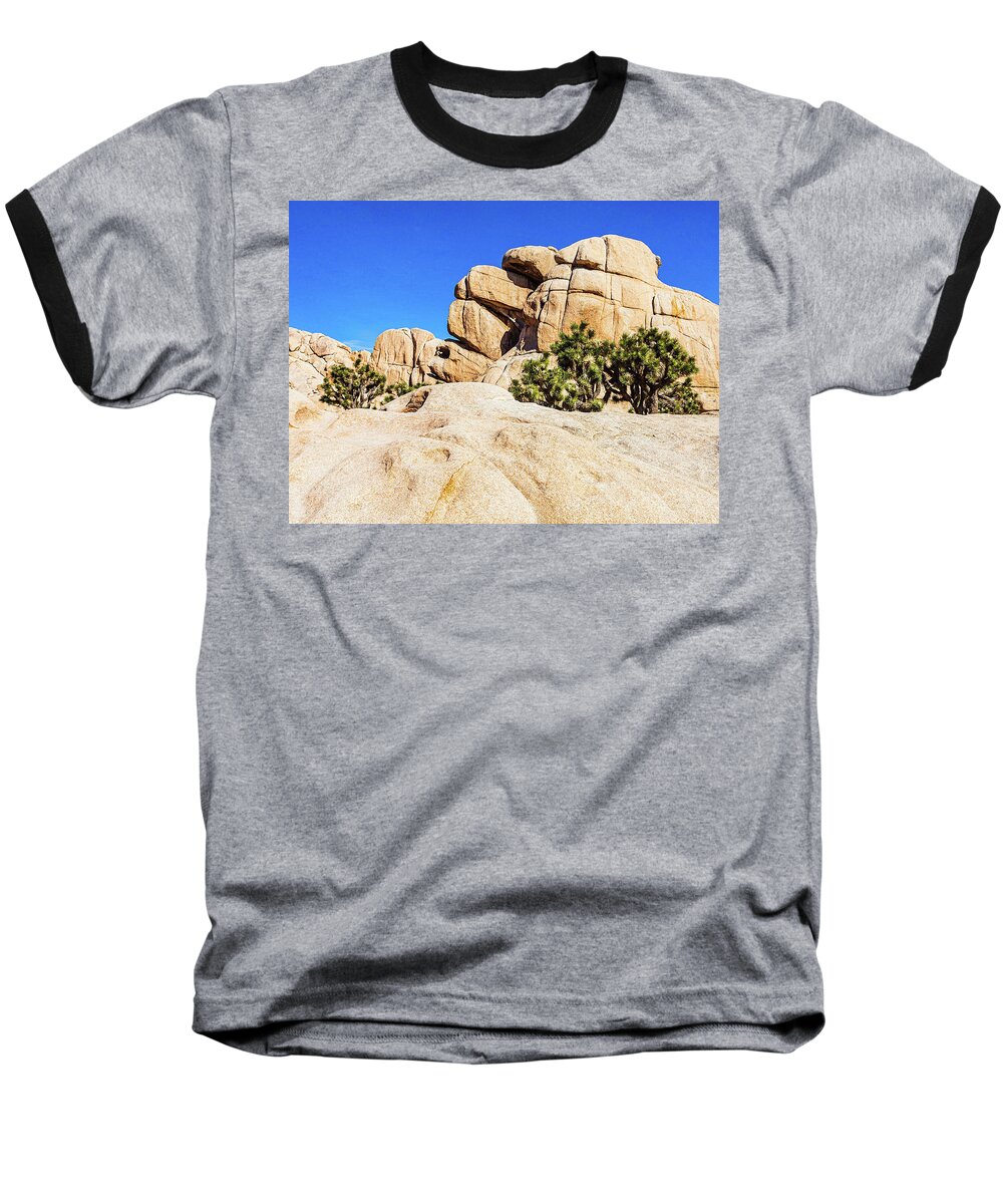 Landscapes Baseball T-Shirt featuring the photograph Rocks In Joshua Tree Park by Claude Dalley