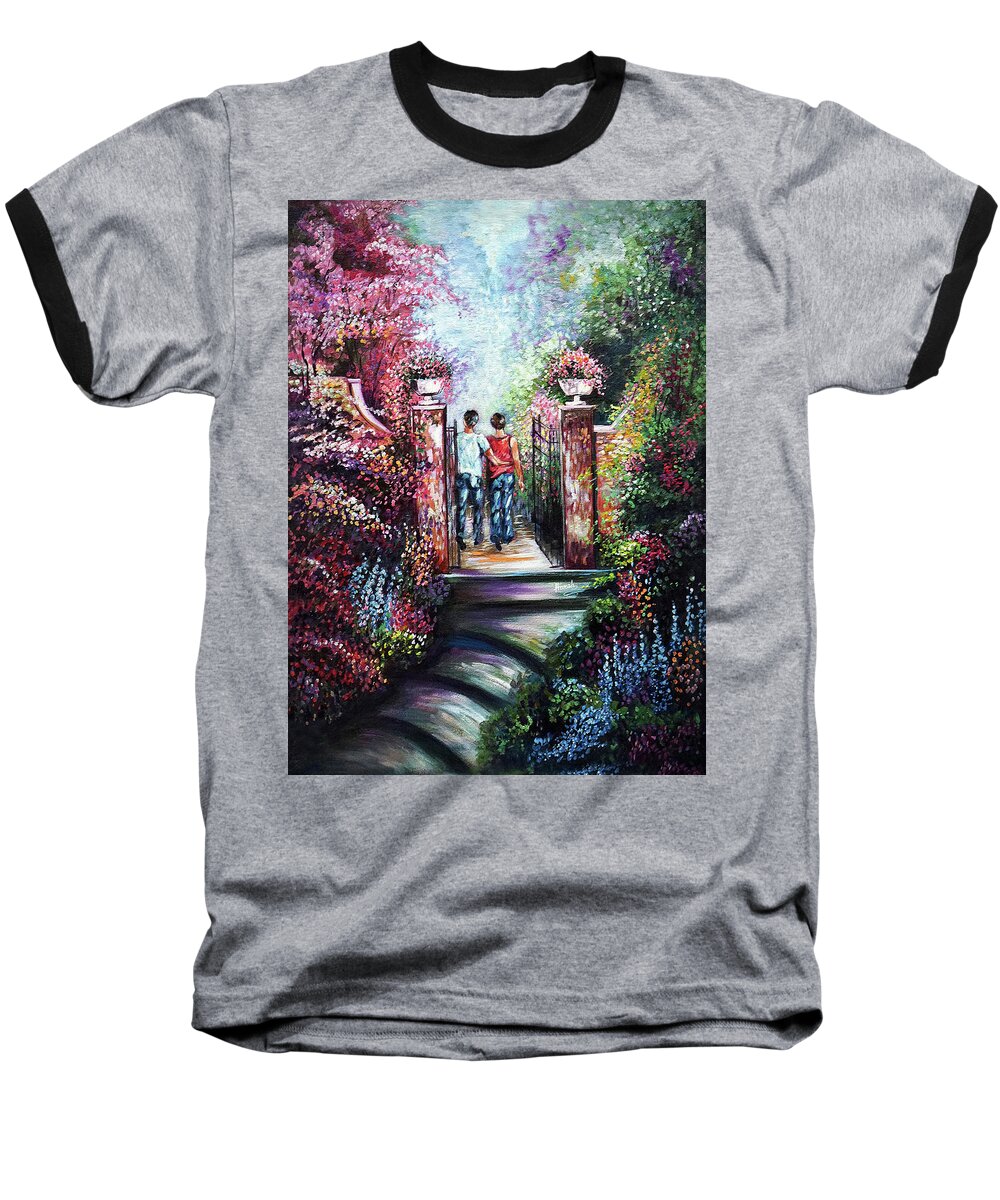Landscapes Baseball T-Shirt featuring the painting Romantic Landscape by Harsh Malik
