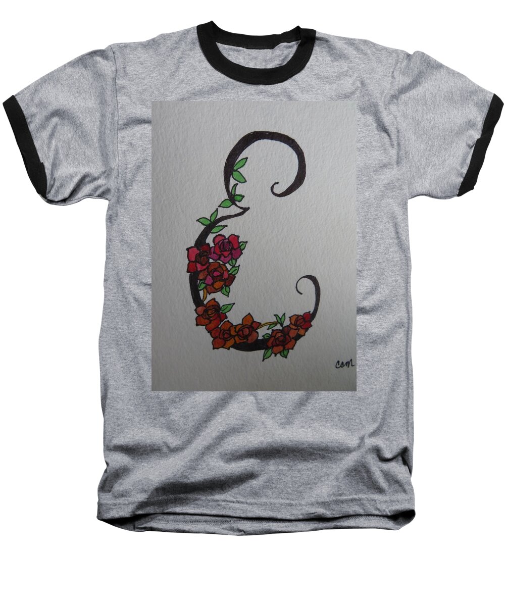  Baseball T-Shirt featuring the painting Roses E by Claudia Cole Meek