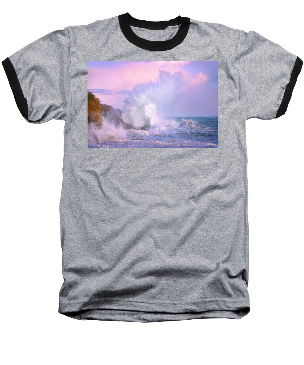Rough Sea Baseball T-Shirt featuring the photograph Rough sea 36 by Giovanni Allievi