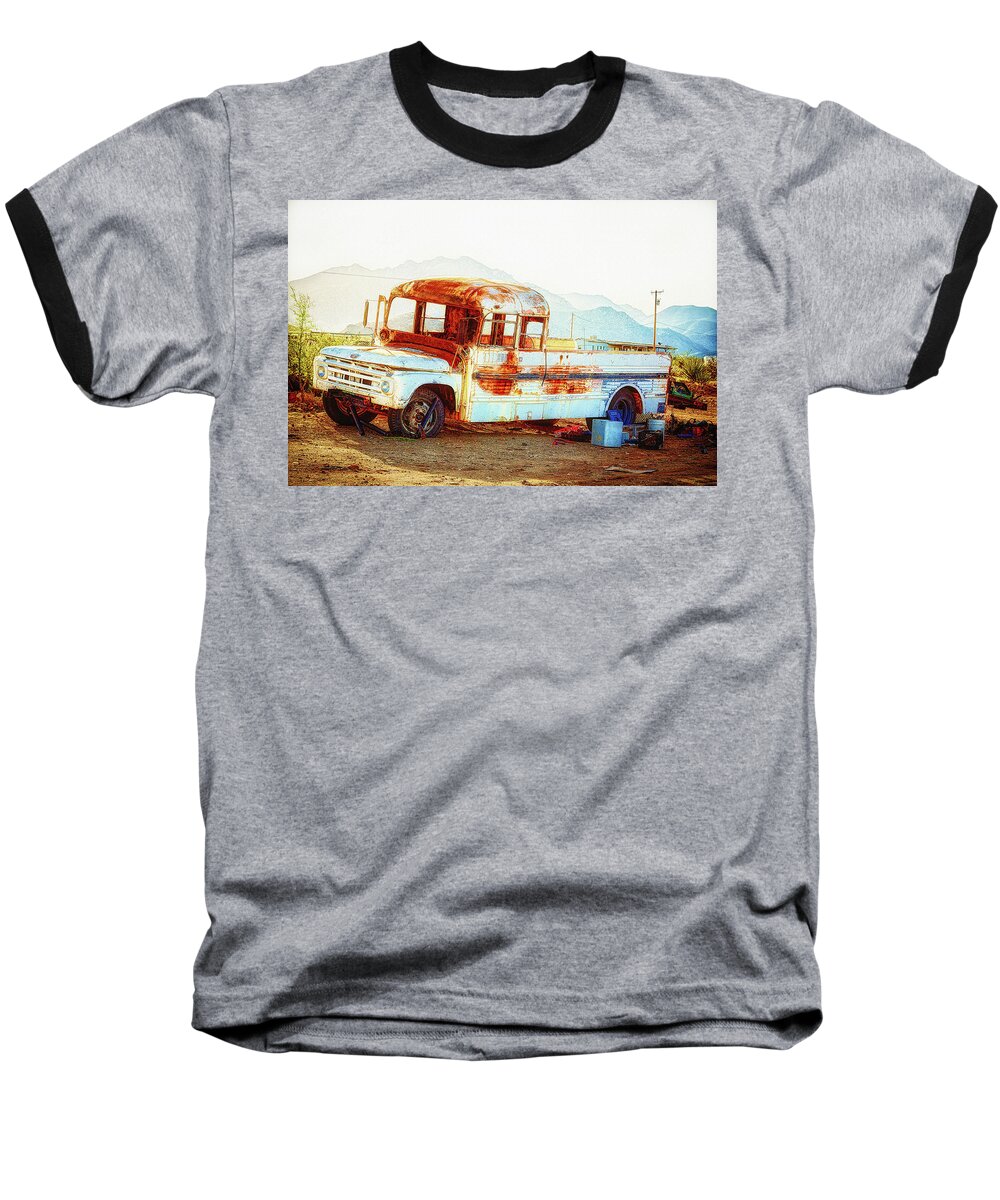 Rust Baseball T-Shirt featuring the photograph Rusted abandoned truck by Tatiana Travelways