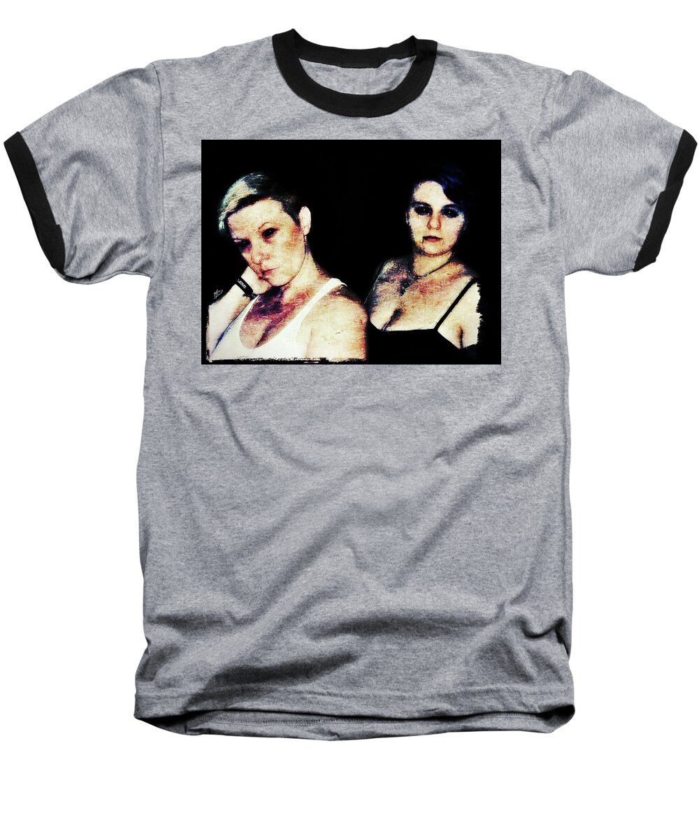 Dark Baseball T-Shirt featuring the digital art Ryli and Alex 1 by Mark Baranowski