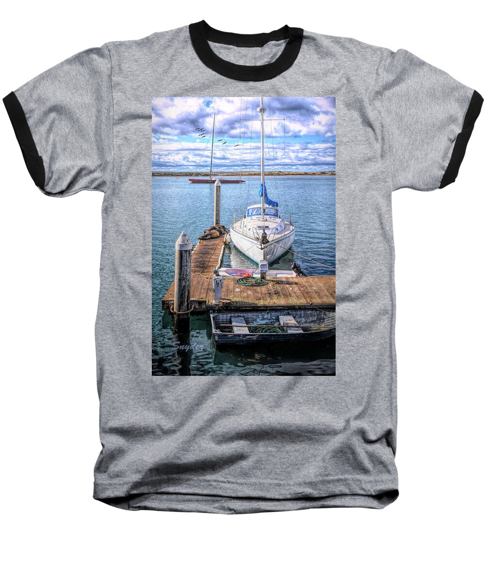 Sailboat Baseball T-Shirt featuring the photograph Sailboat and Rowboat 2 Detail by Floyd Snyder