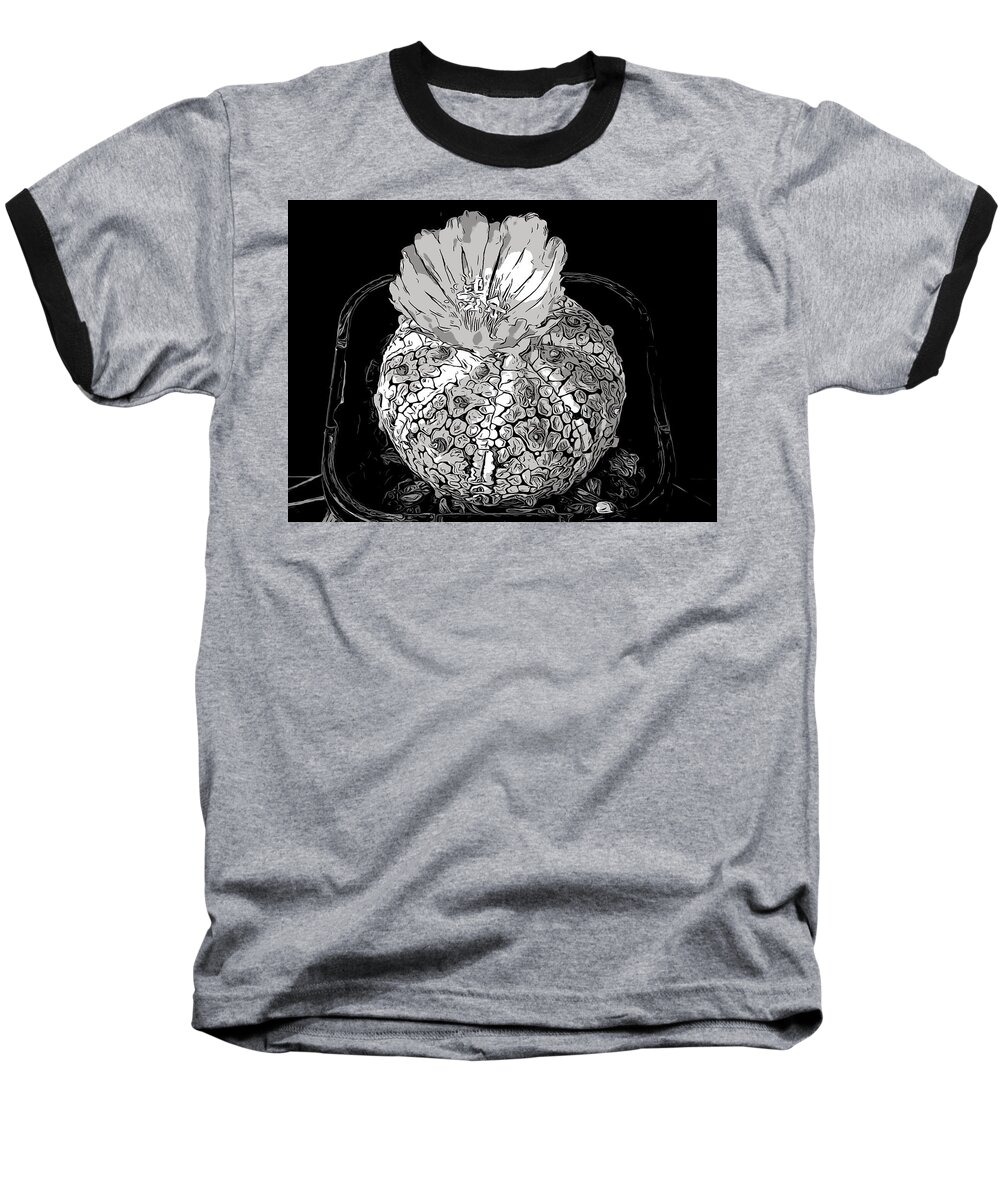 Cactus Baseball T-Shirt featuring the digital art SB Cactus Flower 0004D14 by Selena Boron