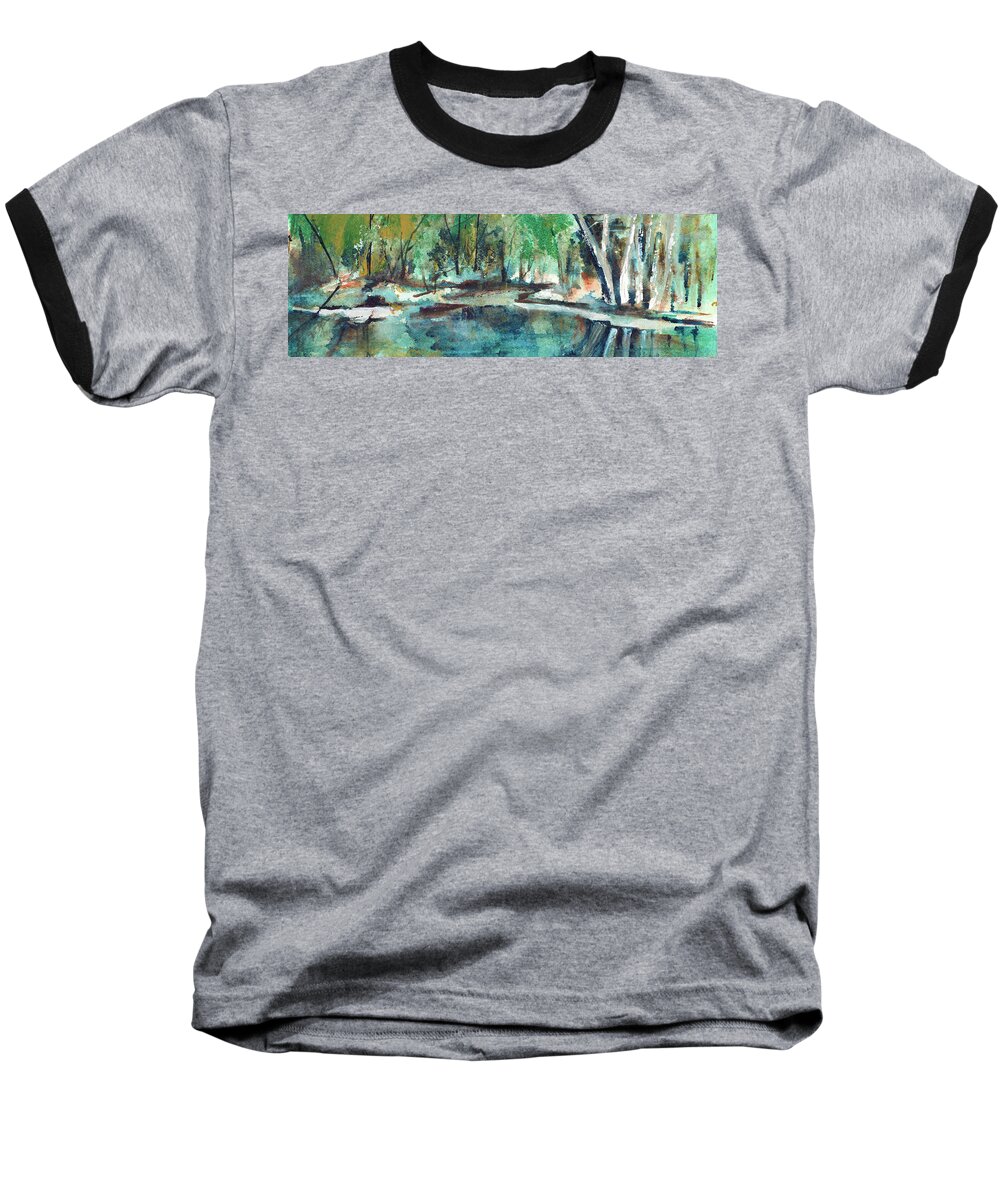 Lee Painting Baseball T-Shirt featuring the painting Serene No. 2 by Lee Beuther