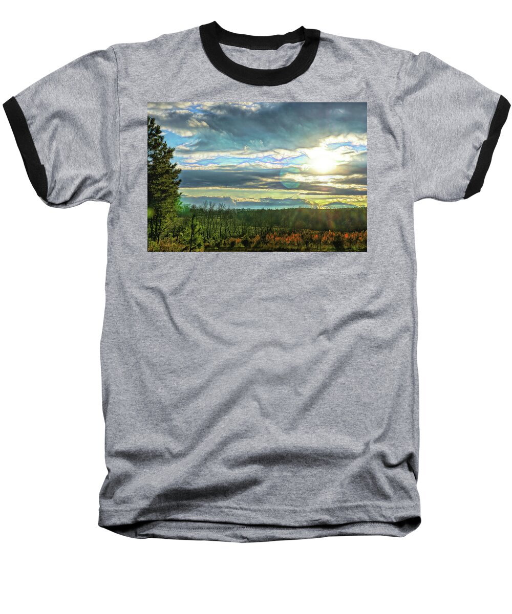 Abstract Baseball T-Shirt featuring the photograph Silk Hope Sun by Michael Frank