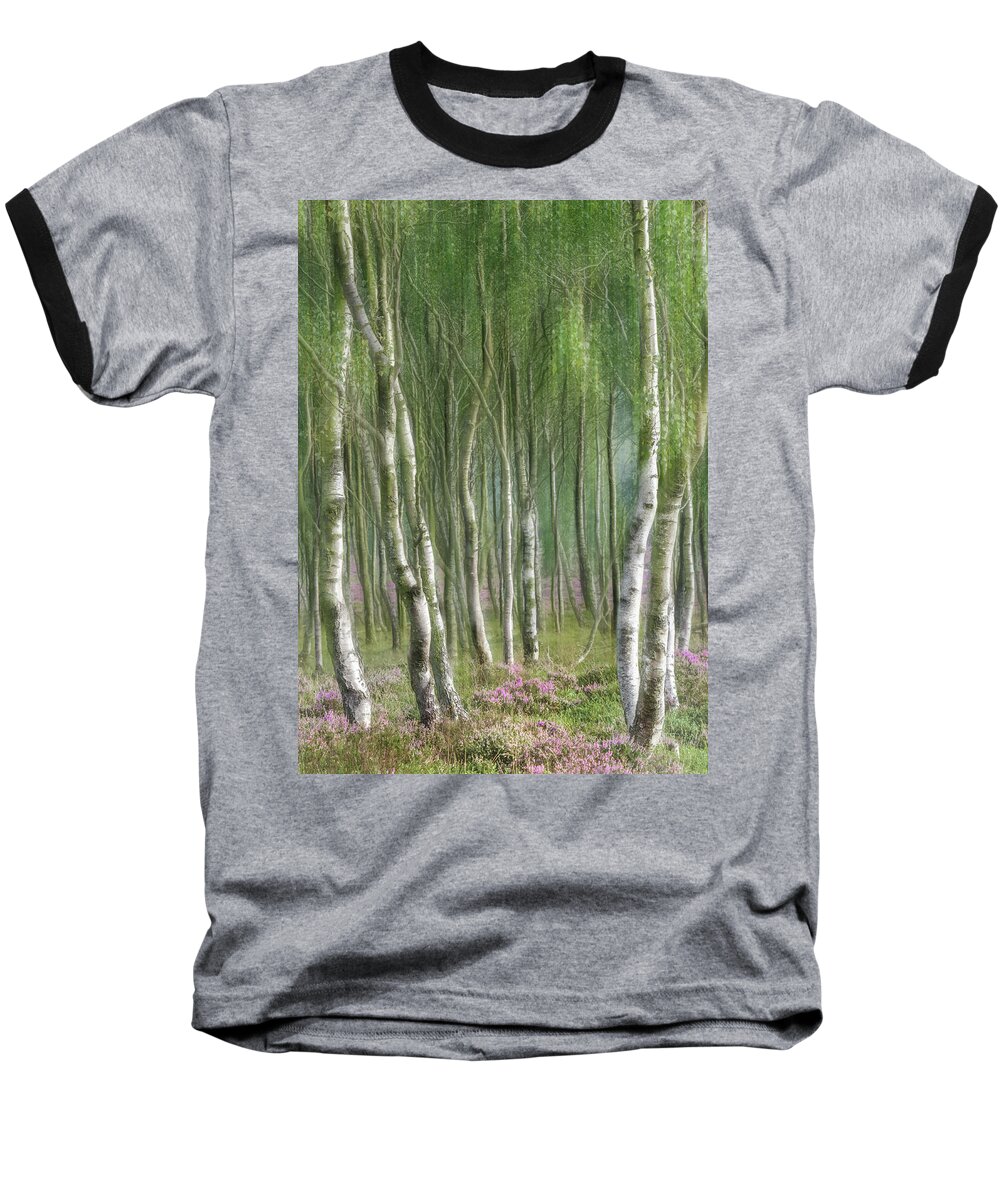 Abstract Baseball T-Shirt featuring the photograph Silver Birch by Sue Leonard
