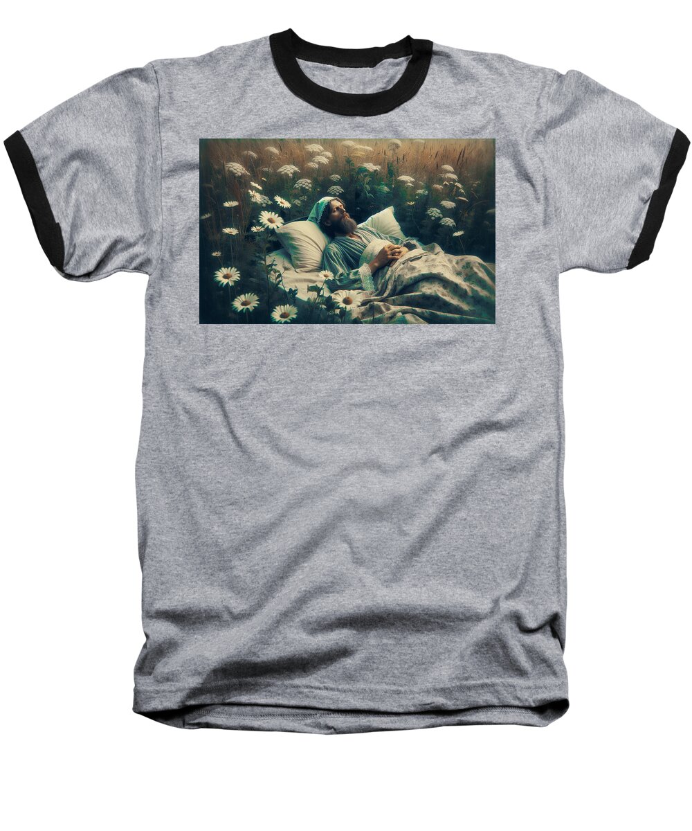 Man Baseball T-Shirt featuring the photograph Sleeping in a Field by Bill Cannon