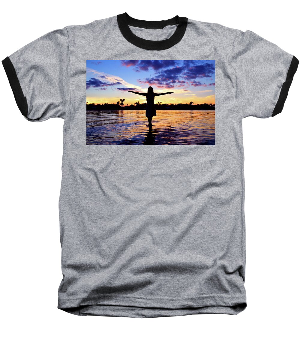 Silhouette Baseball T-Shirt featuring the photograph Spirit by Laura Fasulo