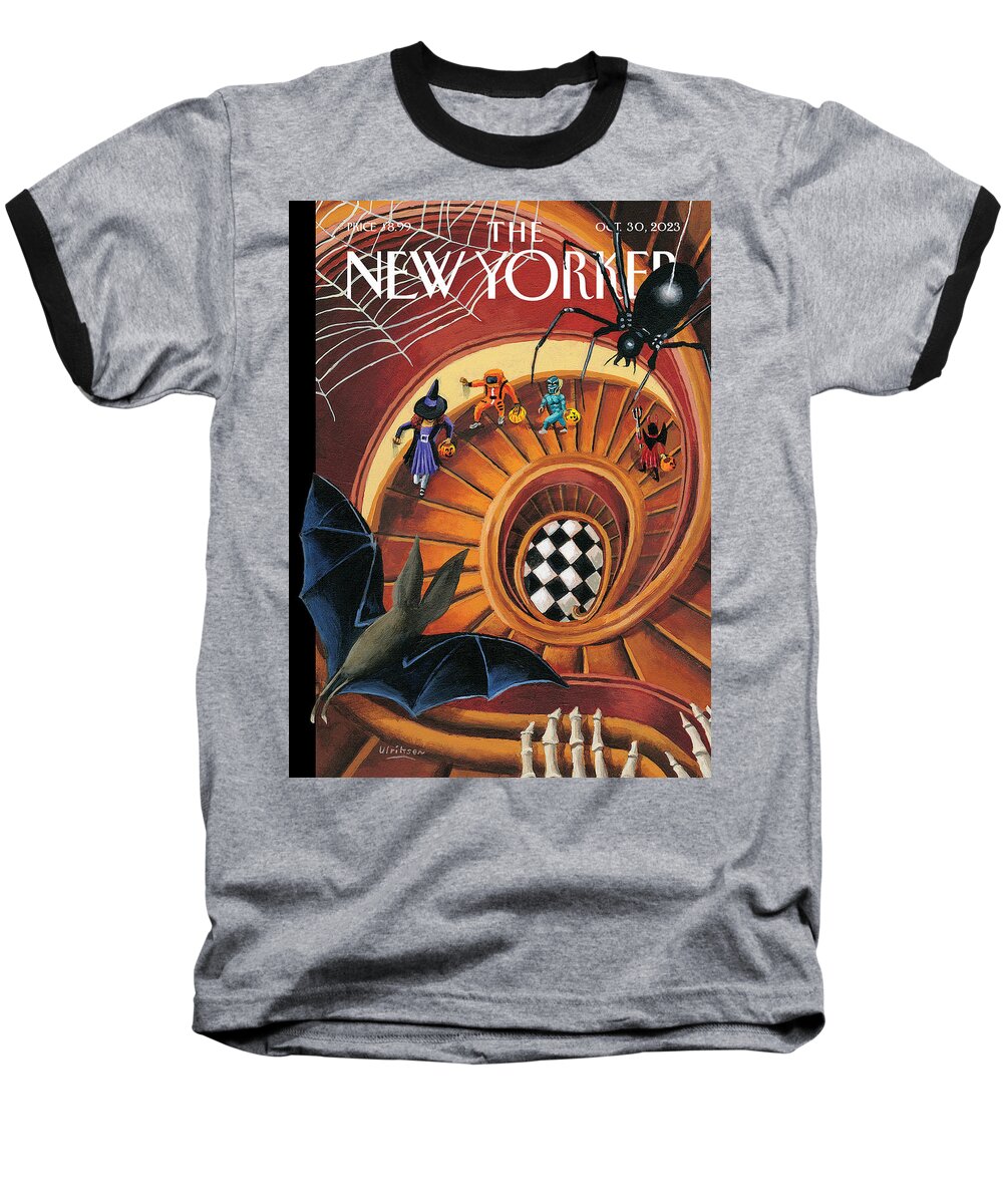 151442 Baseball T-Shirt featuring the painting Spooky Spiral by Mark Ulriksen