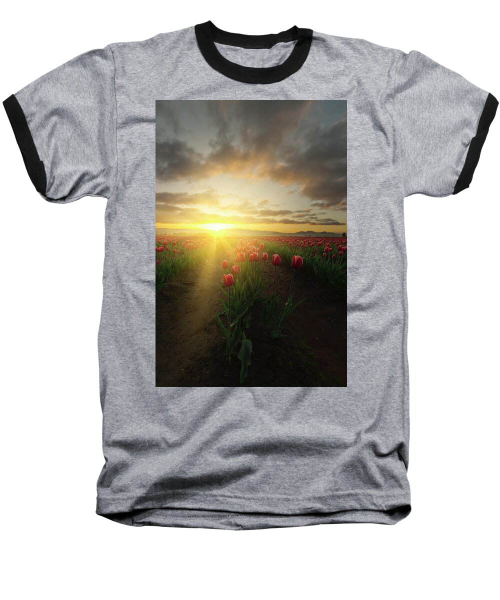 Tulips Baseball T-Shirt featuring the photograph Spring Awakening by Ryan Manuel