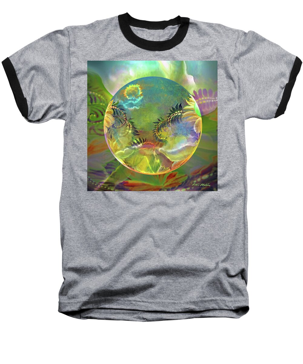 Sphere Art Baseball T-Shirt featuring the digital art Spring Dreams by Robin Moline