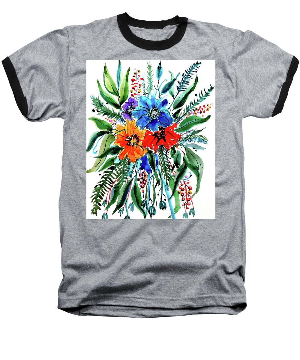 Flowers Baseball T-Shirt featuring the painting Spring Flowers 2020 by Terry Banderas