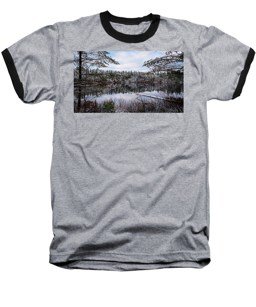 Winter Baseball T-Shirt featuring the photograph Sprinklings of Winter by Jill Laudenslager