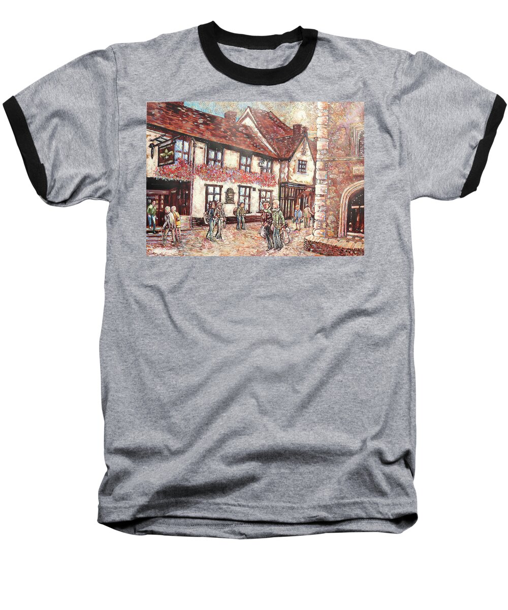 St Albans Baseball T-Shirt featuring the mixed media St Albans, French Rowe by Giovanni Caputo