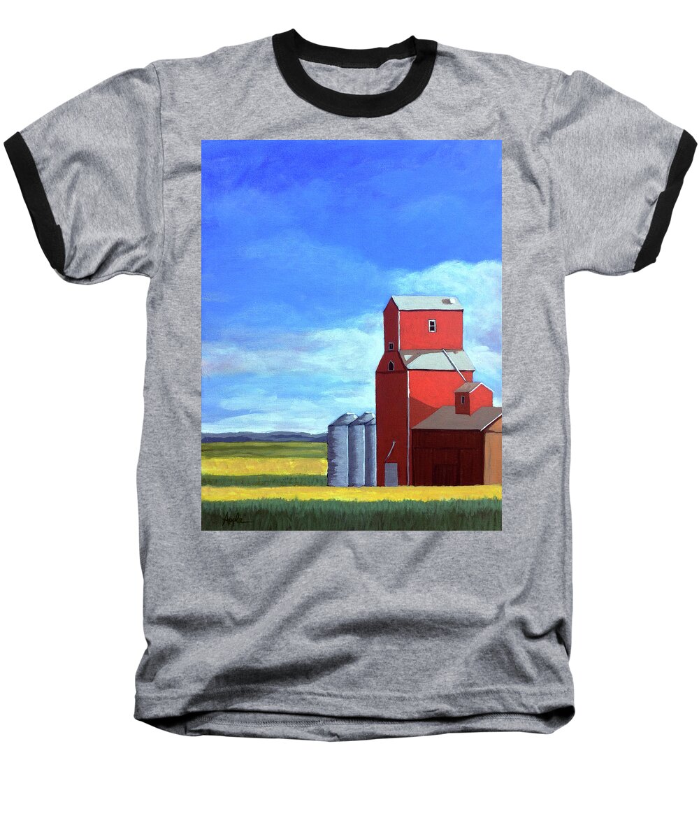 Barn Baseball T-Shirt featuring the painting Standing Tall by Linda Apple
