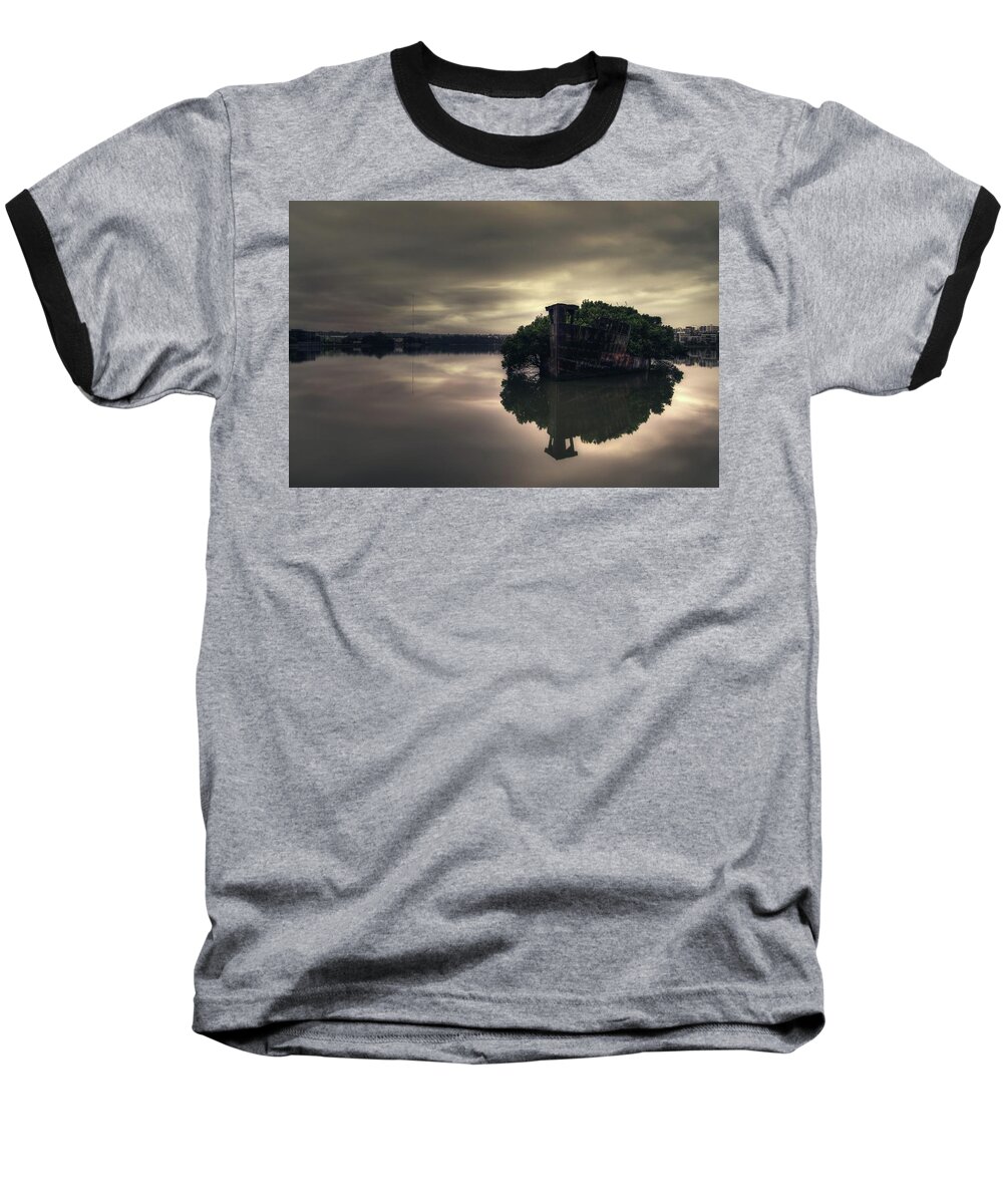 Shipwreck Baseball T-Shirt featuring the photograph Stillness Speaks by Andrew Paranavitana