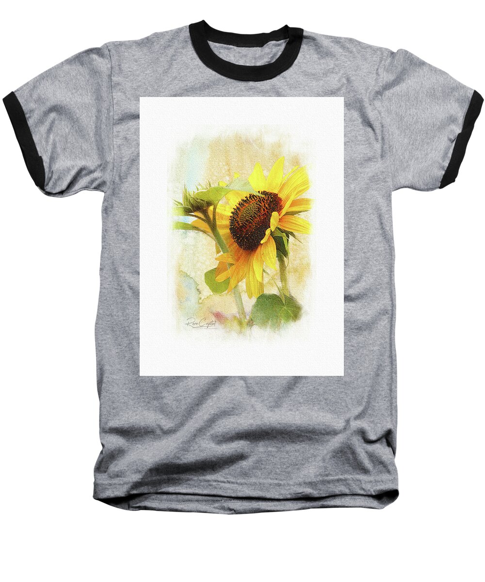 Sunflowers Baseball T-Shirt featuring the photograph Summer's Big Yellow by Rene Crystal