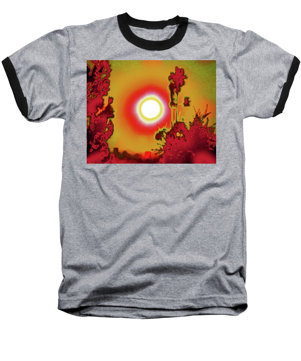 Sun Baseball T-Shirt featuring the photograph Sun In Red by Andrew Lawrence