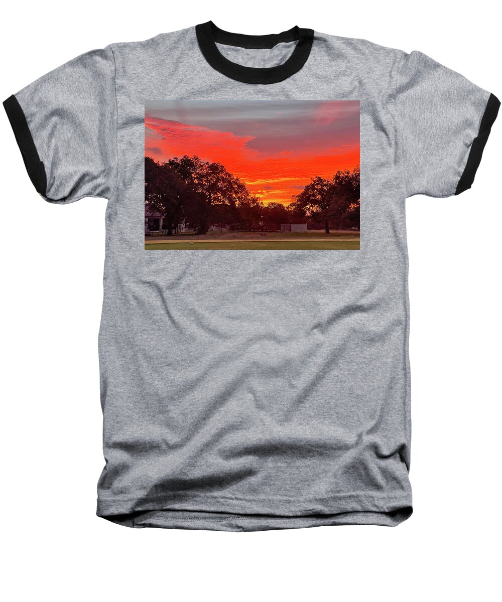 Cimarron Hills Golf Sunrise Baseball T-Shirt featuring the photograph Sun Rise - 1st hole Cimarron Hills CC by John Johnson