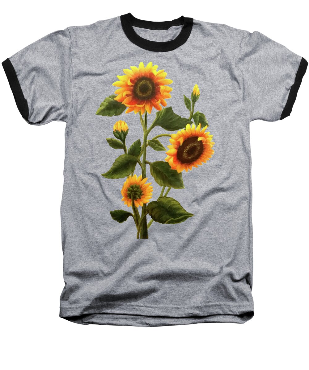Portrait Baseball T-Shirt featuring the painting Sunflowers by Sarah Irland