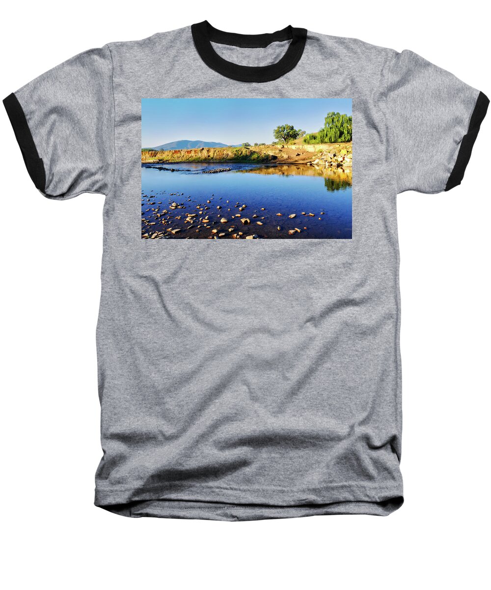 The Man From Snowy River Baseball T-Shirt featuring the photograph Sunrise on Nariel Creek by Lexa Harpell