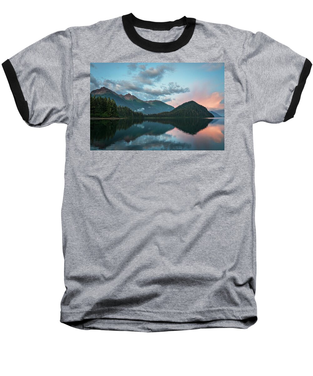 Alaska Baseball T-Shirt featuring the photograph Sunset in Sawmill Bay by Michele Cornelius