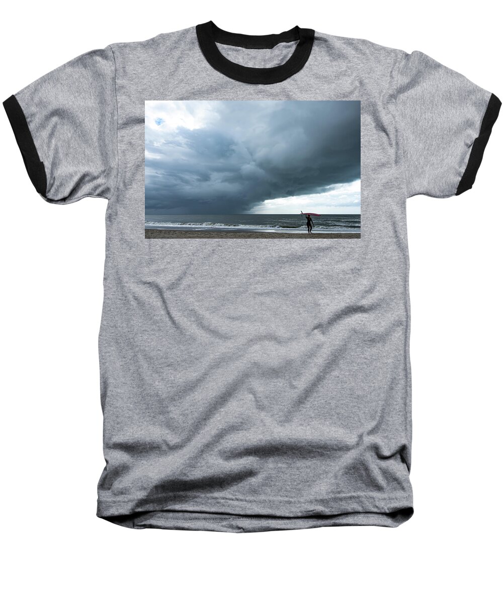 Surfer Baseball T-Shirt featuring the photograph Surfer Girl by Mary Hahn Ward