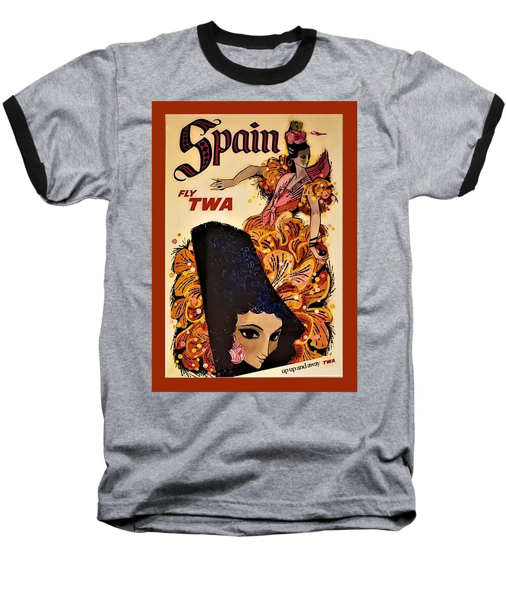 Spain Baseball T-Shirt featuring the photograph T W A Spain by Rob Hans