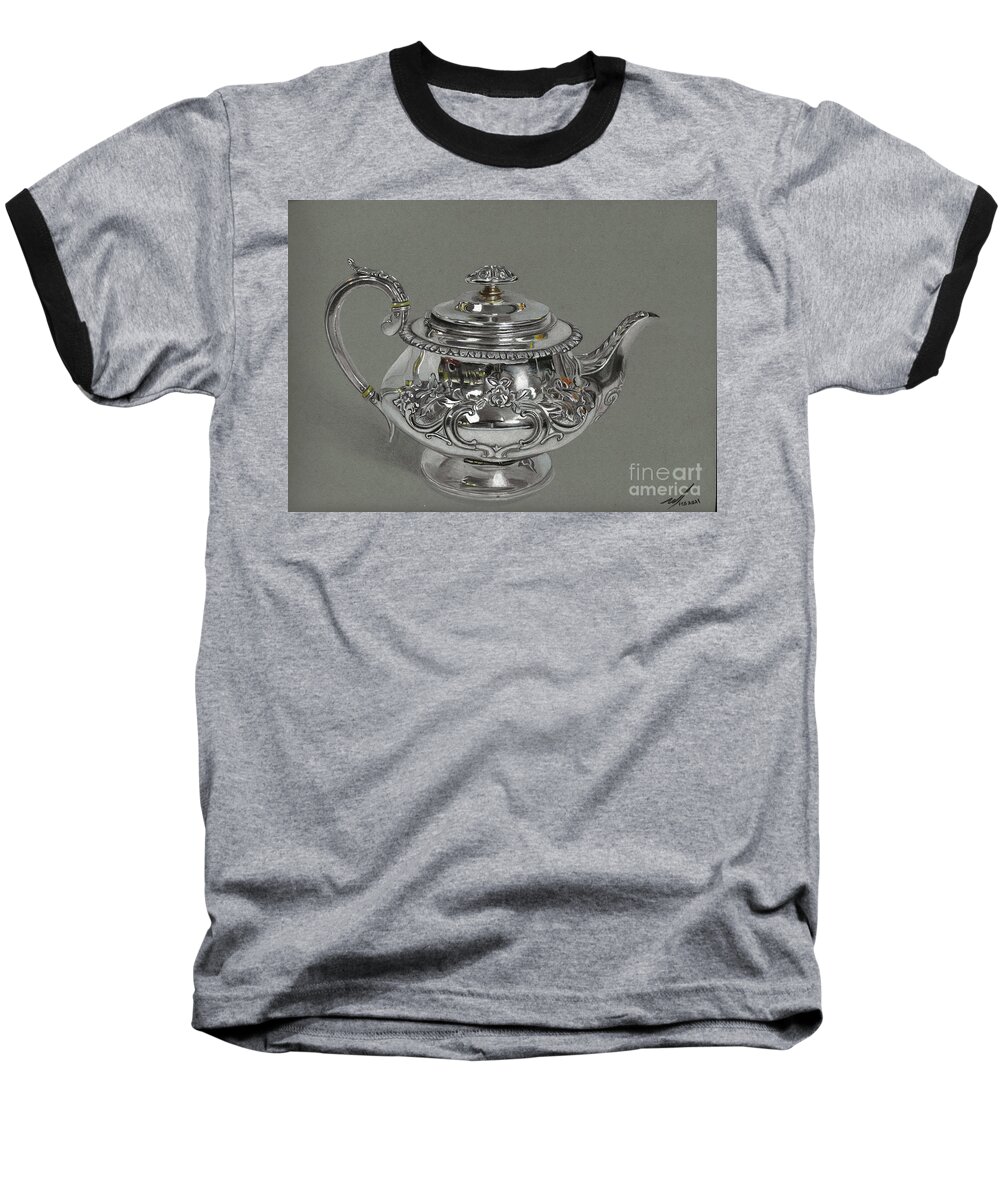 Realism Baseball T-Shirt featuring the drawing Tea 1000 by Michael McKenzie