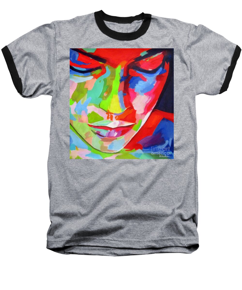 Portraits For Sale Baseball T-Shirt featuring the painting Temple of her being by Helena Wierzbicki
