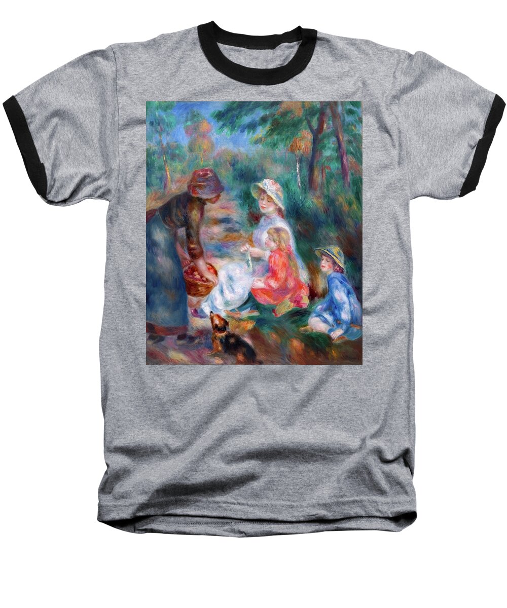 The Apple Seller Baseball T-Shirt featuring the photograph The Apple Seller by Pierre Auguste Renoir by Carlos Diaz