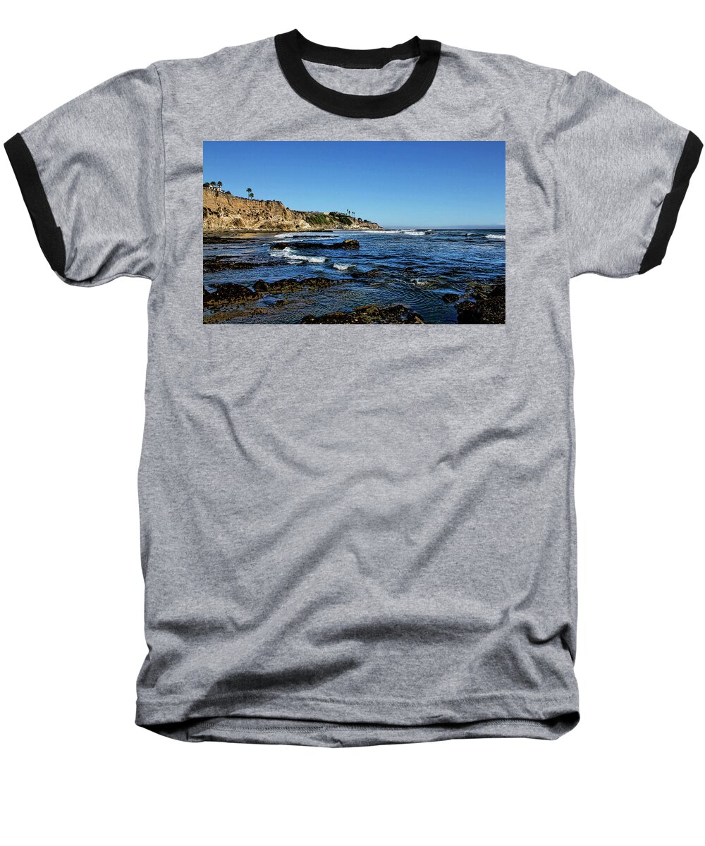 Pismo Beach Baseball T-Shirt featuring the photograph The Cliffs of Pismo Beach by Judy Vincent