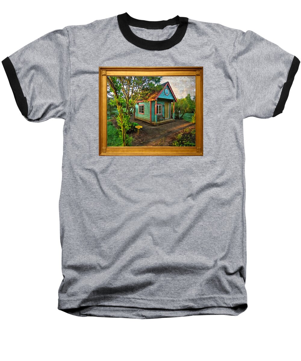 Cottage Grove Oregon Baseball T-Shirt featuring the photograph The Enchanted Garden Shed by Thom Zehrfeld