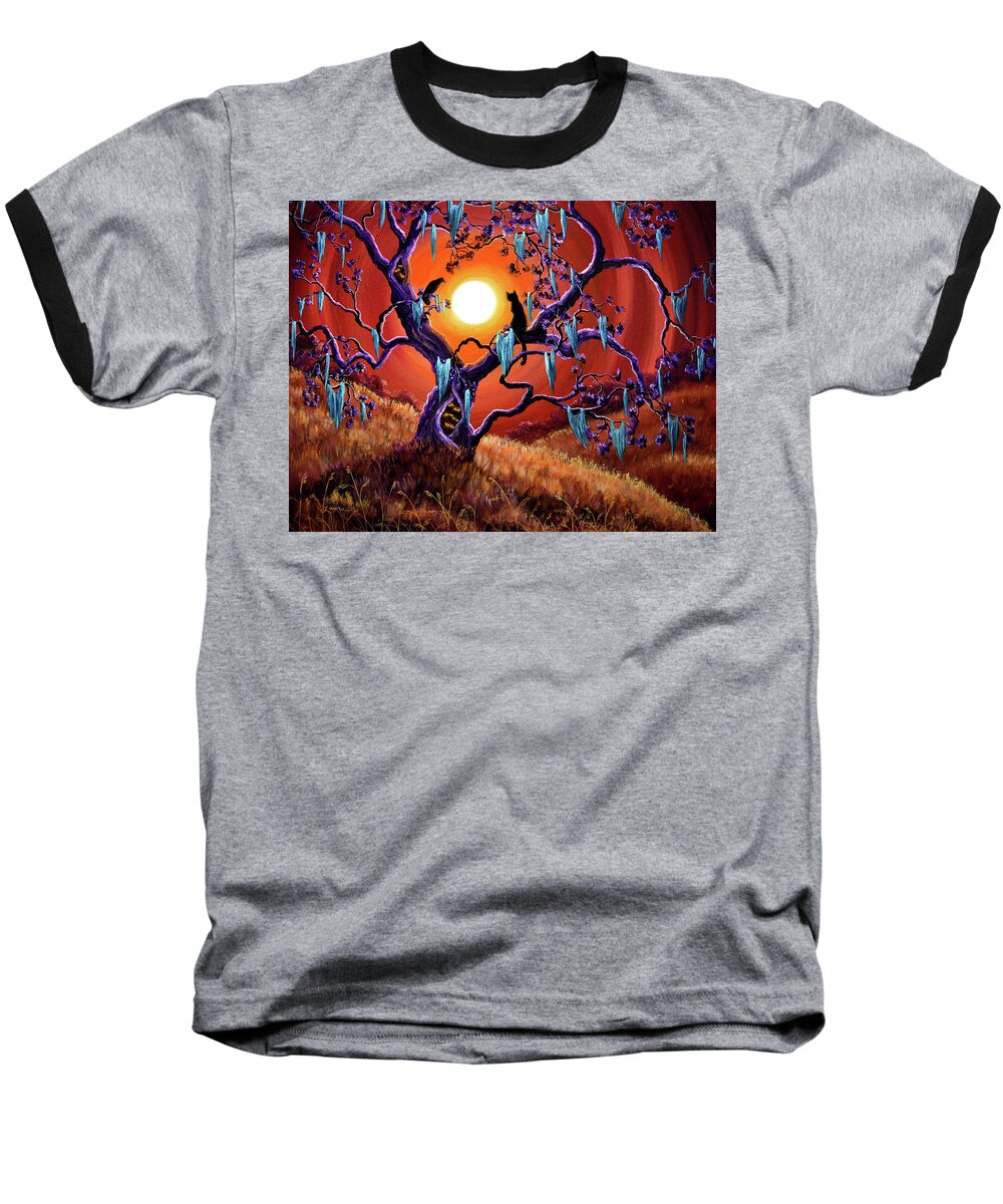 Original Baseball T-Shirt featuring the painting The Halloween Tree by Laura Iverson