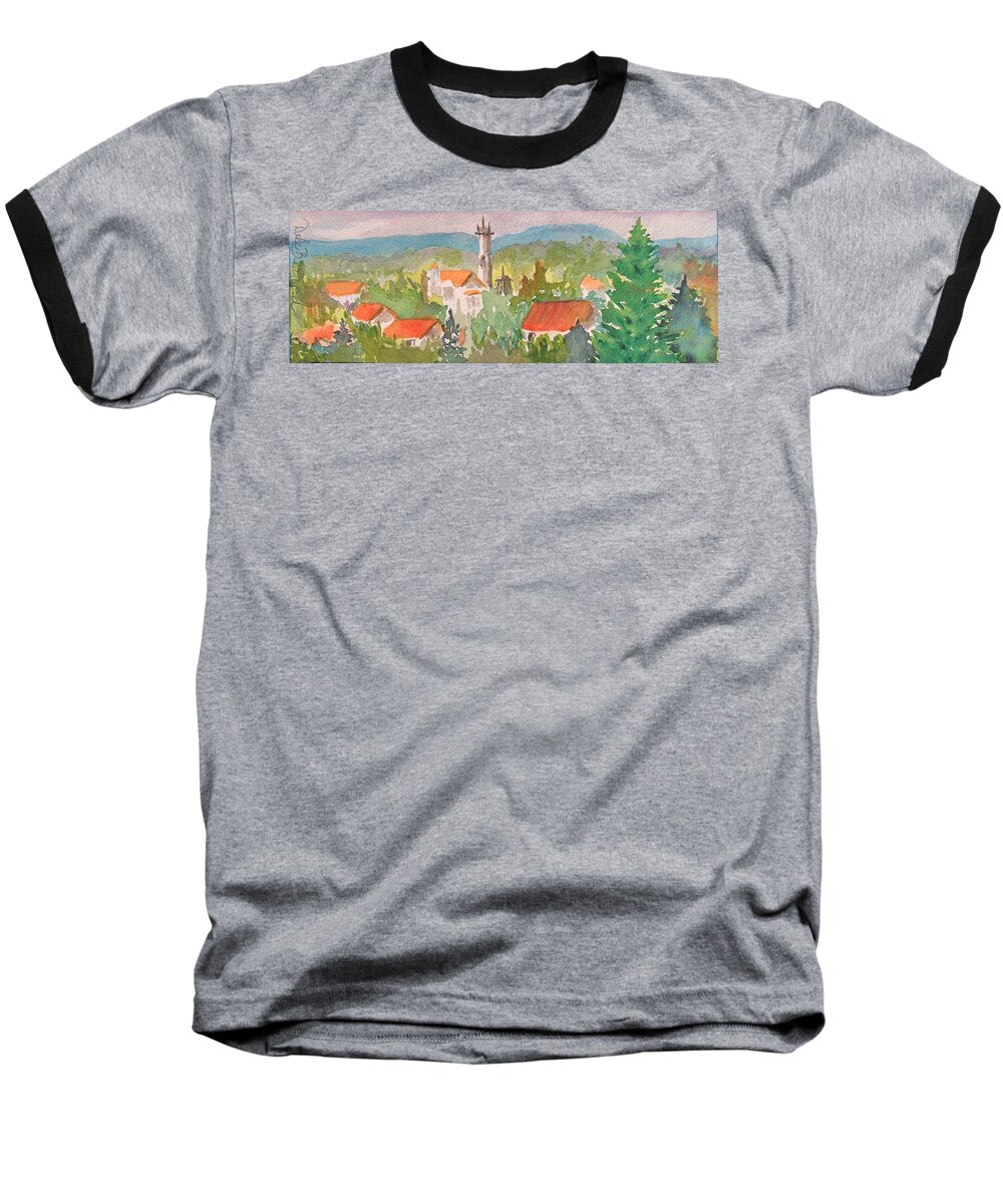 Hamelet Baseball T-Shirt featuring the painting The Hamlet by Dale Bernard