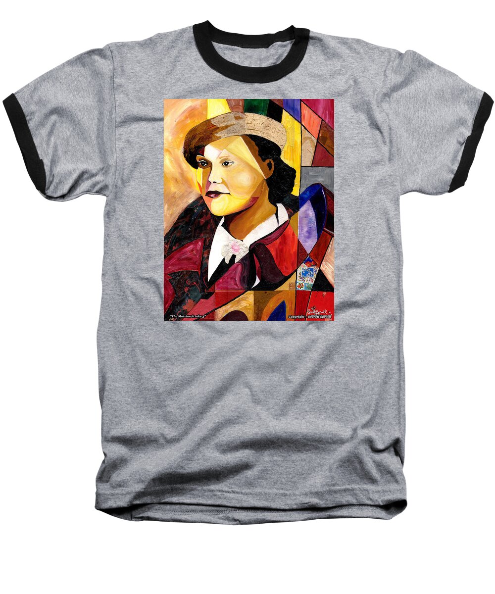 Everett Spruill Baseball T-Shirt featuring the painting The Matriarch take 3 by Everett Spruill