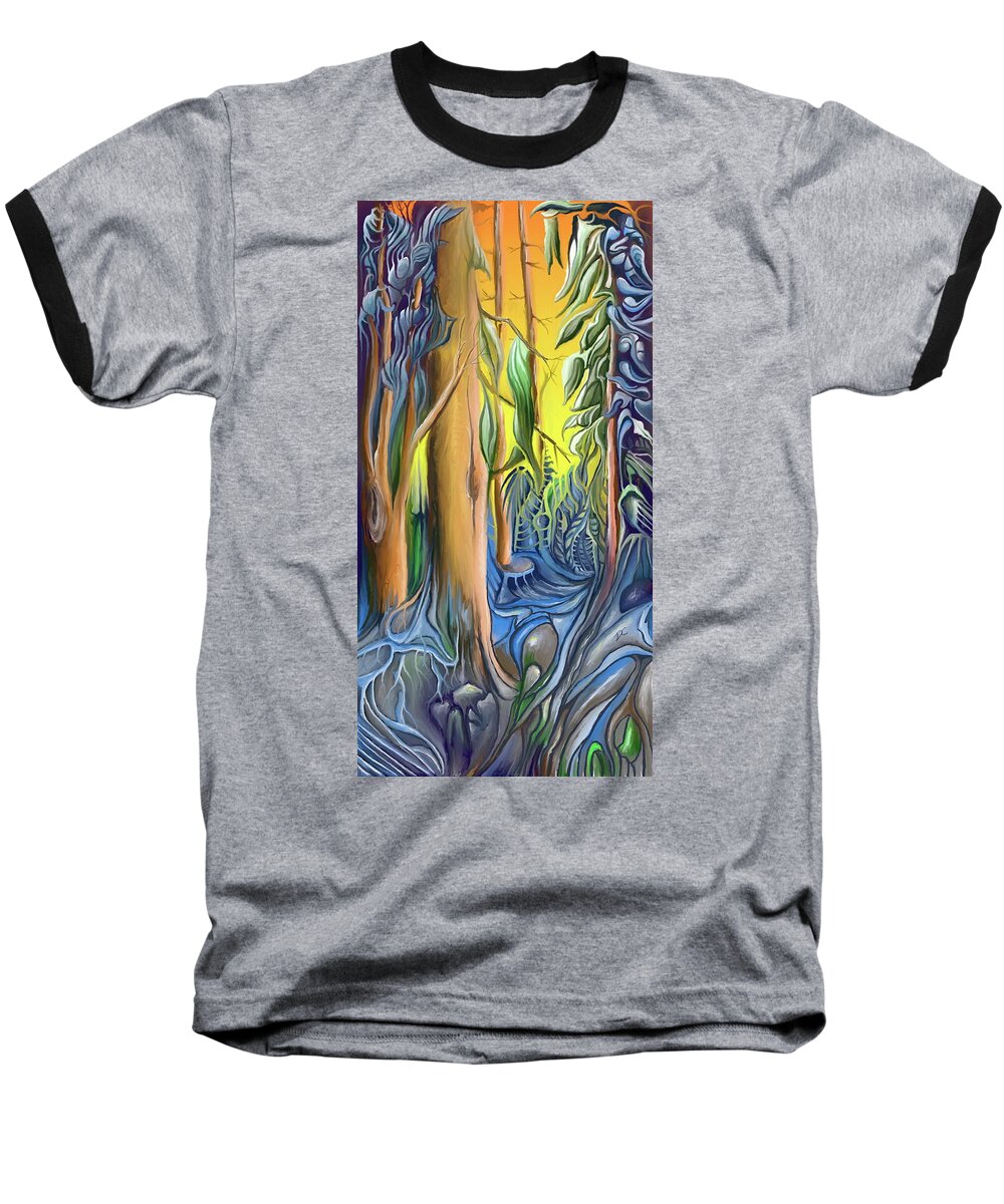 Tree Baseball T-Shirt featuring the digital art The Northern trees by Darren Cannell