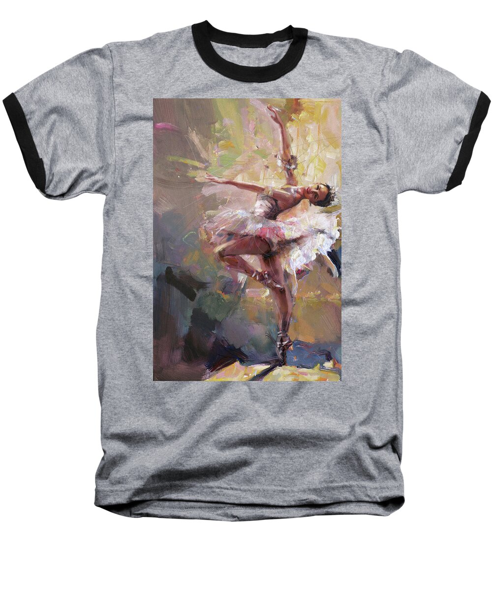  Baseball T-Shirt featuring the painting The Right Angles by Mahnoor Shah