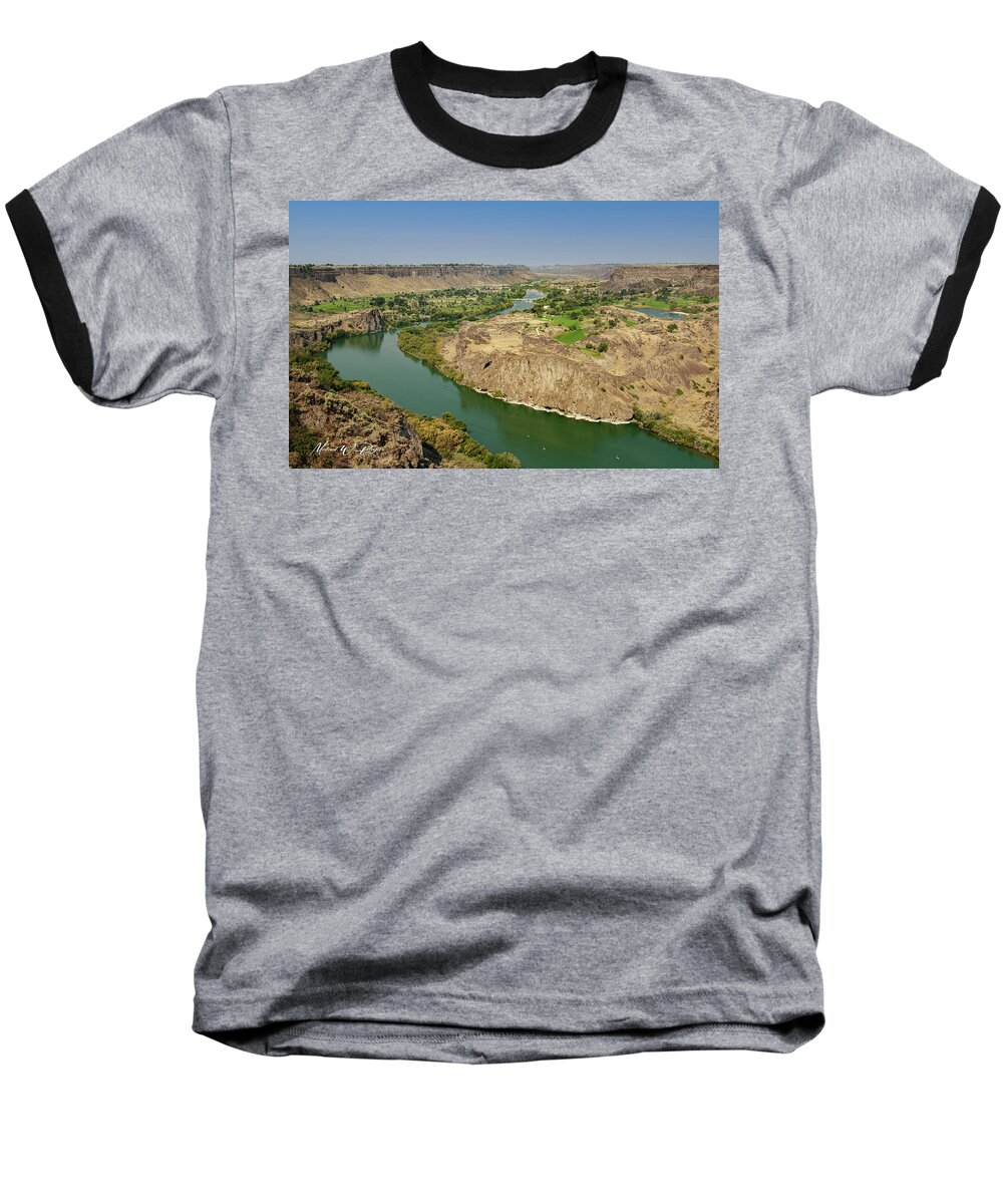 Landscape Photography Baseball T-Shirt featuring the photograph The Snake River Canyon Twin Falls Idaho by Michael W Rogers
