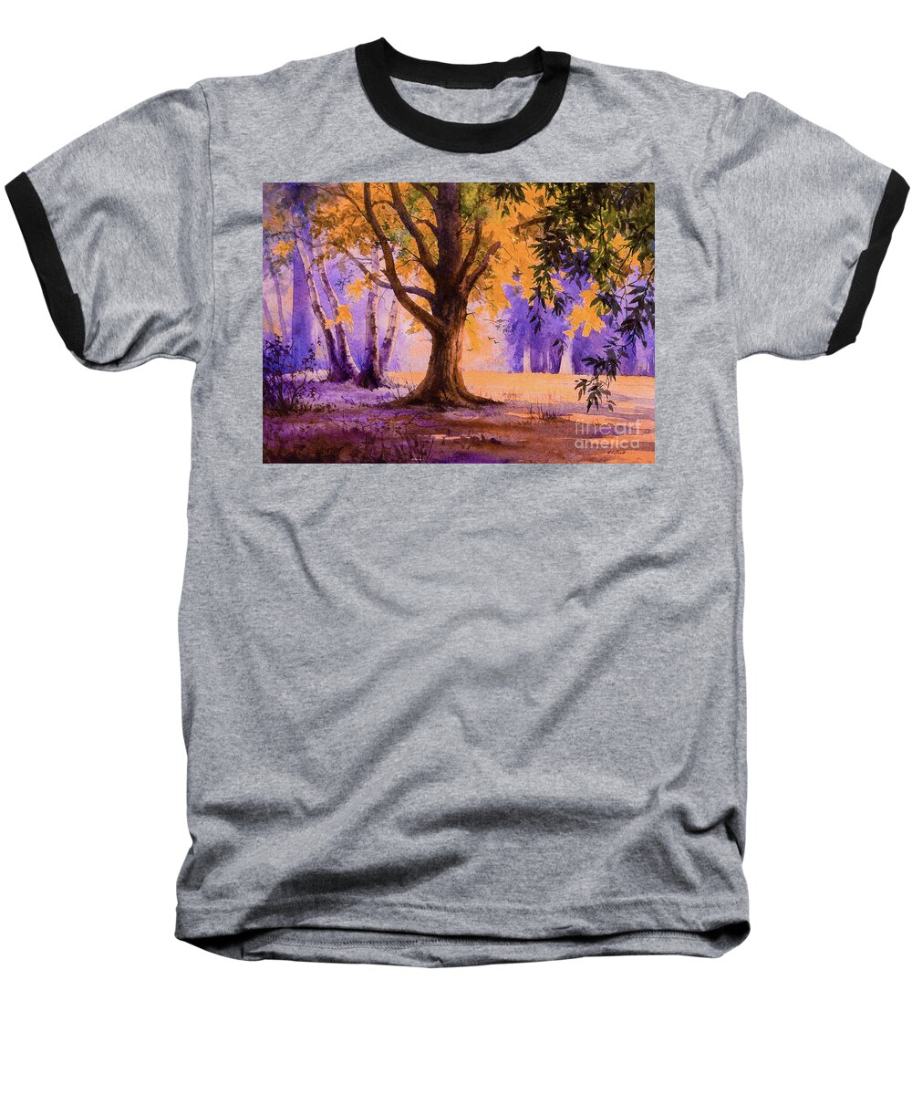 Tree Baseball T-Shirt featuring the painting The Sunshine Tree by Jane Small