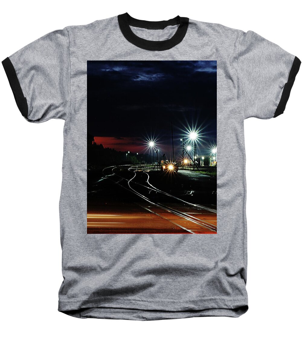 Train Tracks Baseball T-Shirt featuring the photograph The Tracks by Jerry Connally