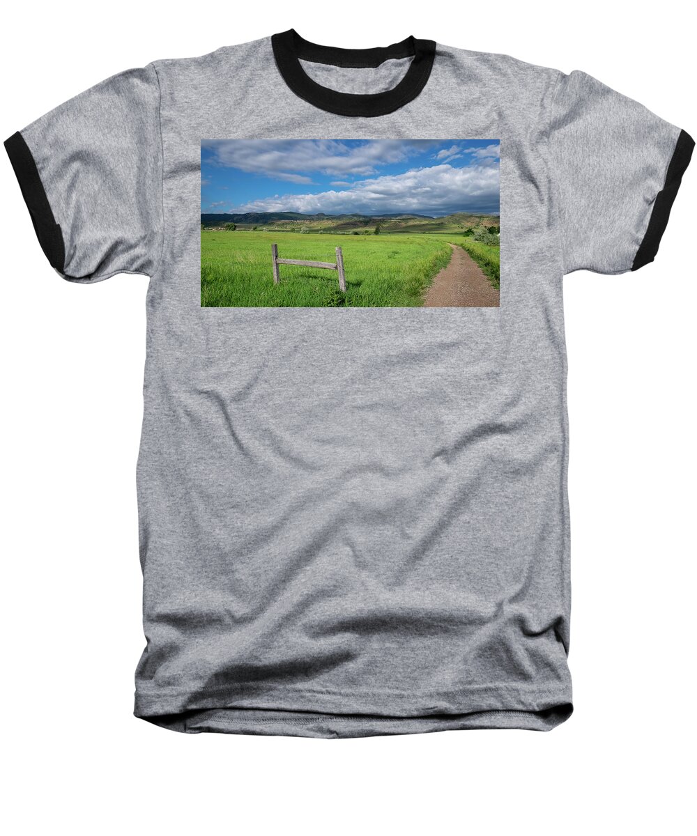 Nature Areas Baseball T-Shirt featuring the photograph The Trail Begins by Monte Stevens