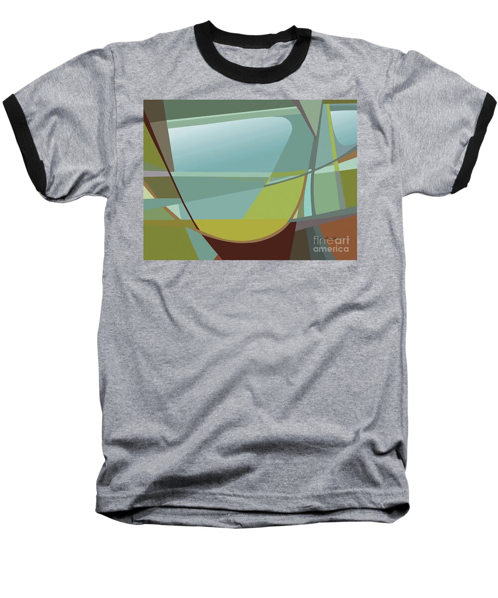 Abstract Baseball T-Shirt featuring the painting The View by Jacqueline Shuler