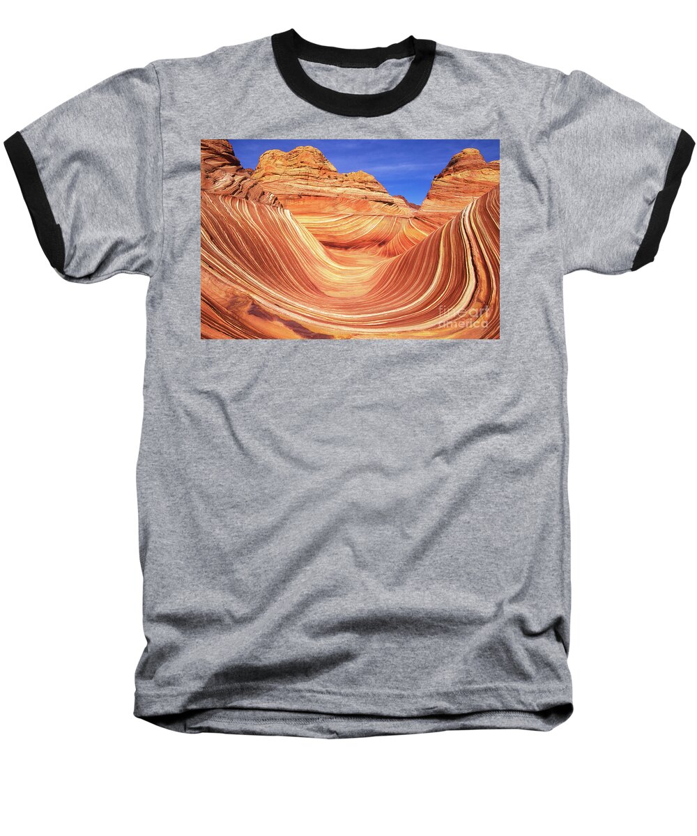 The Wave Baseball T-Shirt featuring the photograph The Wave, Coyote Butte, Arizona, USA by Neale And Judith Clark