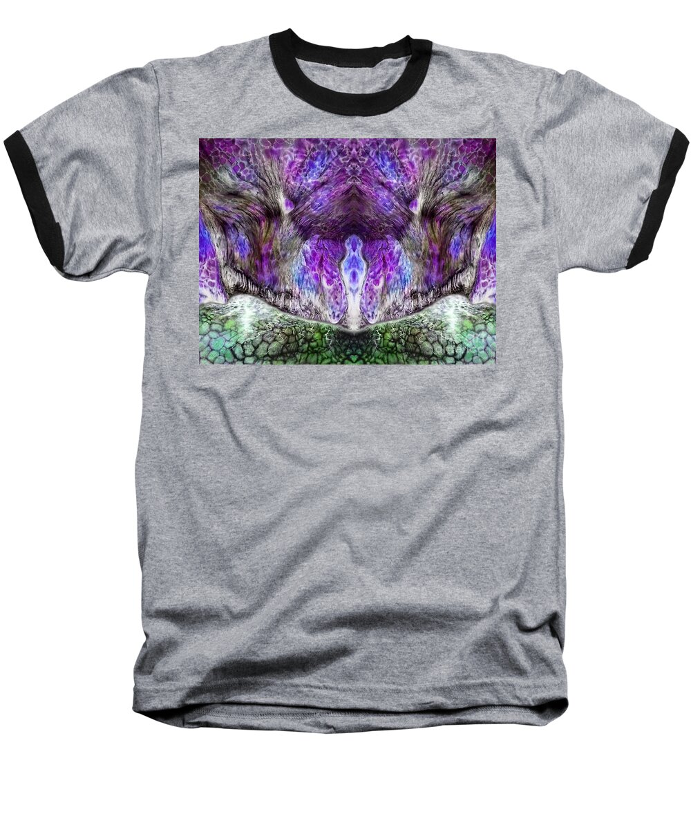 Purple Baseball T-Shirt featuring the digital art The Zoo by David Neace